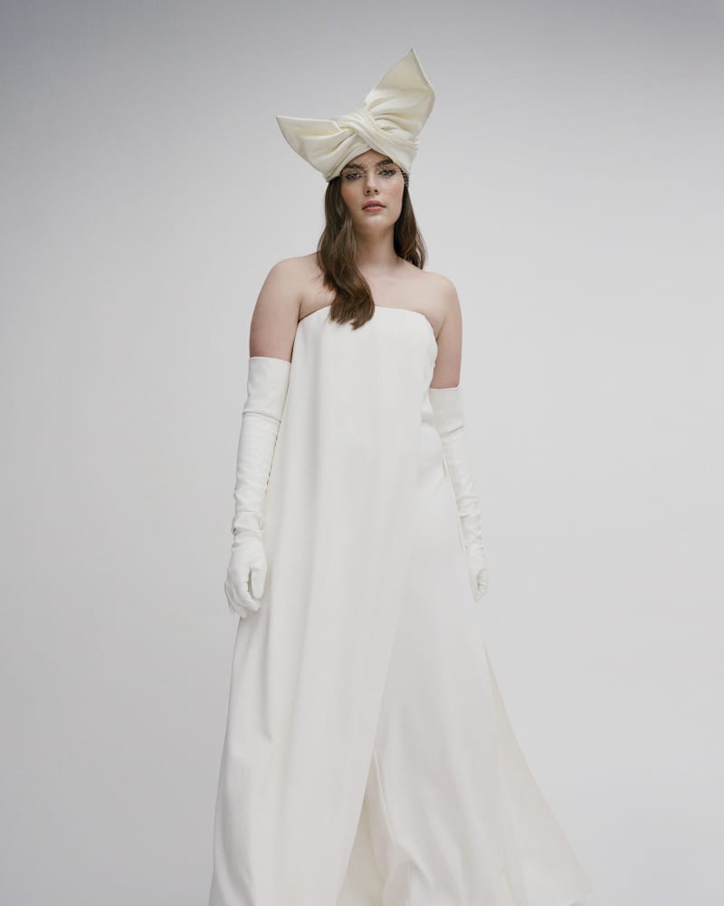 Front of a model wearing a size 30 MARSANNE Jumpsuit in White by Houghton by Katharine Polk. | dia_product_style_image_id:293174